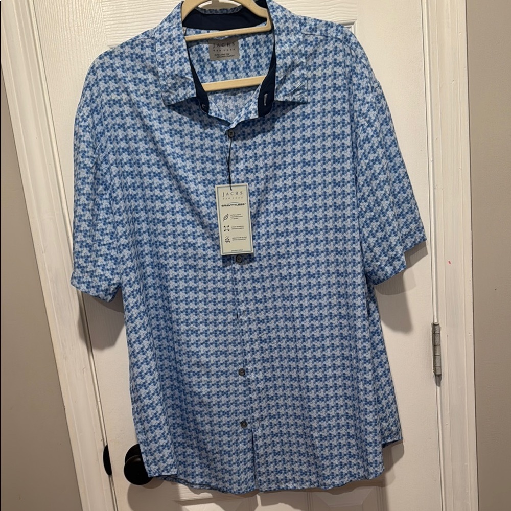 Jachs Blue Casual Button Down Shirt